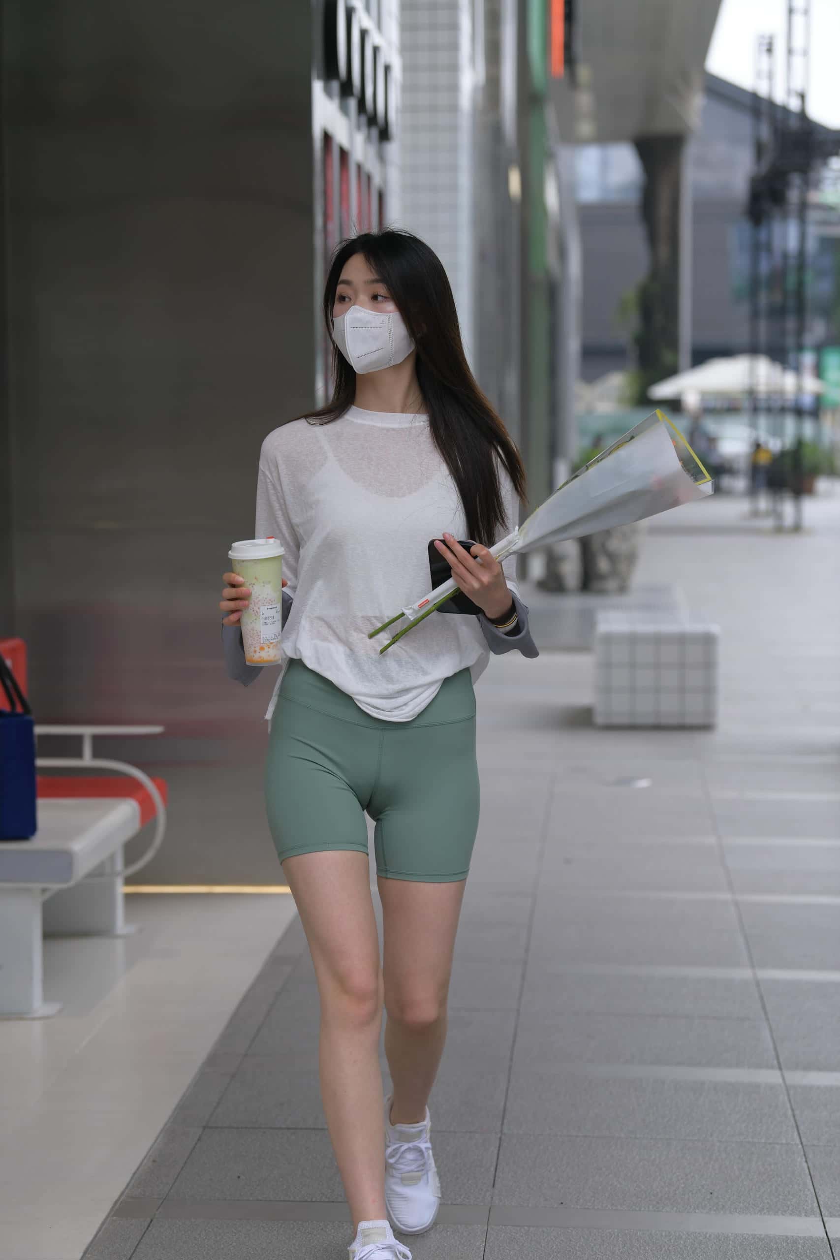 图片[5]-路边买花的白衣长发姑娘【884P】J5726-喵咪图库